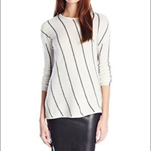 Asymmetrical Stripe Velvet Sweater